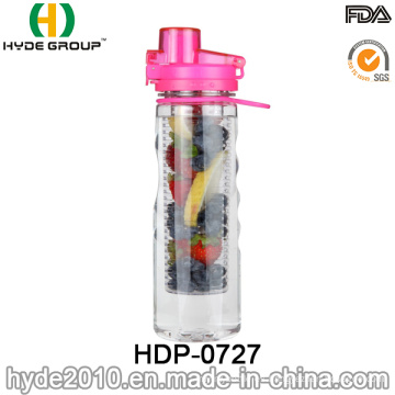Botella de agua plástica barata modificada para requisitos particulares libre de la infusión de la fruta de BPA (HDP-0727)